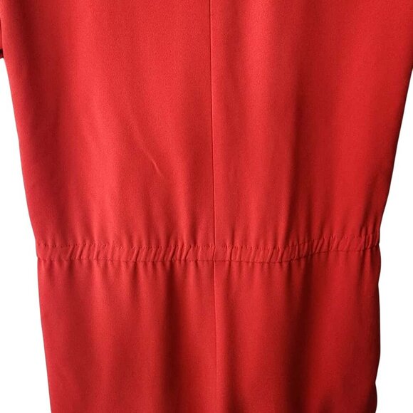 Trina Turk Jumpsuit  Women's Size 2 Coral Red Half Sleeve Pockets For Date Night - Picture 7 of 10